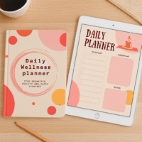 Daily Wellness Planner - 8 Pages Printable | Pink Theme